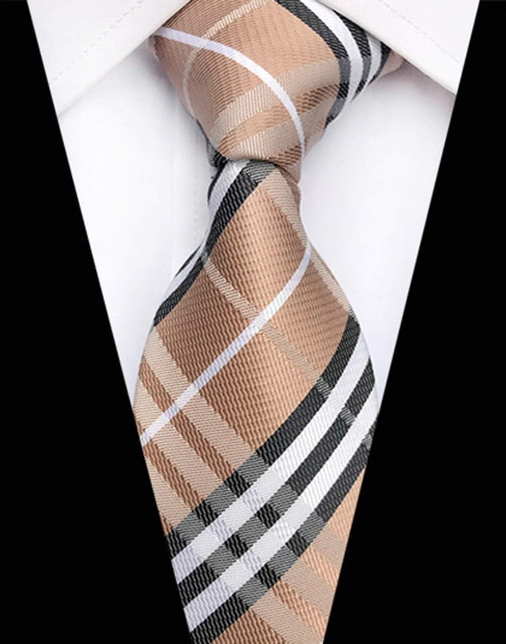 Men'S Lot 6 PCS Classic Zipper Ties Pretied Solid Color Necktie Set
