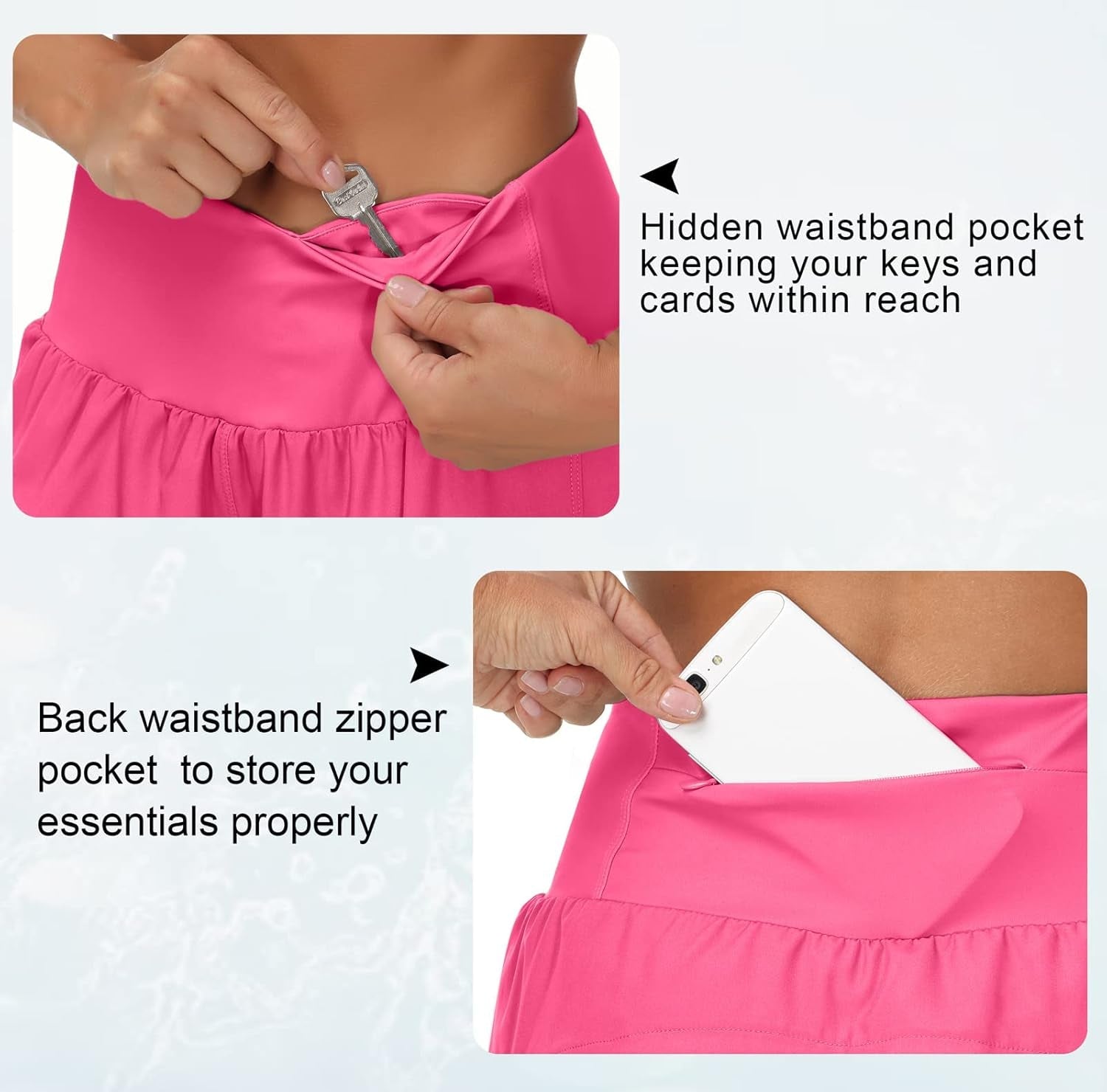 Womens High Waisted Running Shorts Quick Dry Athletic Workout Shorts with Mesh Liner Zipper Pockets
